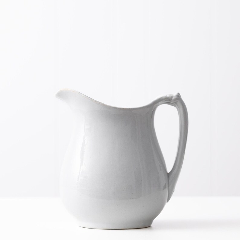 Antique White Ironstone Pitcher English White Ironstone Pitcher Meakin England - Etsy | Etsy (US)