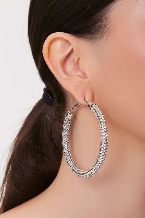 Rhinestone Hoop Earrings | Forever 21 (US)