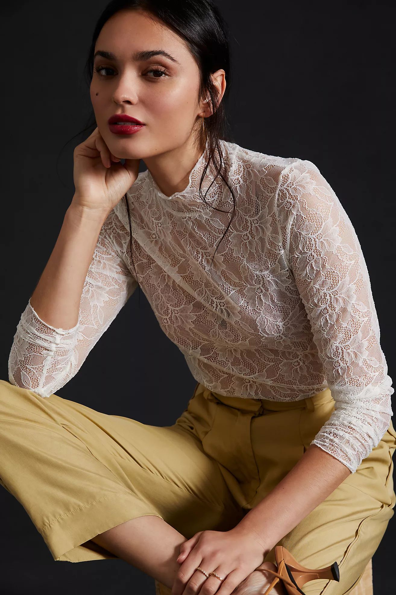 By Anthropologie Lace Layering Turtleneck | Anthropologie (US)