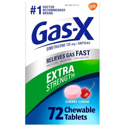 Gas-X Extra Strength Chewable Tablets, Gas Relief, Cherry, 72 Count | Amazon (US)