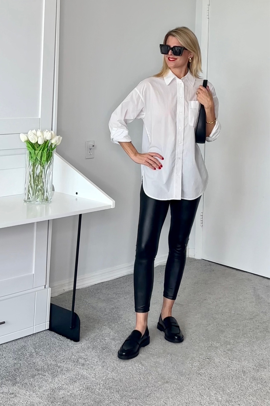 Pair your leggings with a dress shirt and loafers 

#LTKstyletip #LTKSeasonal #LTKfindsunder100