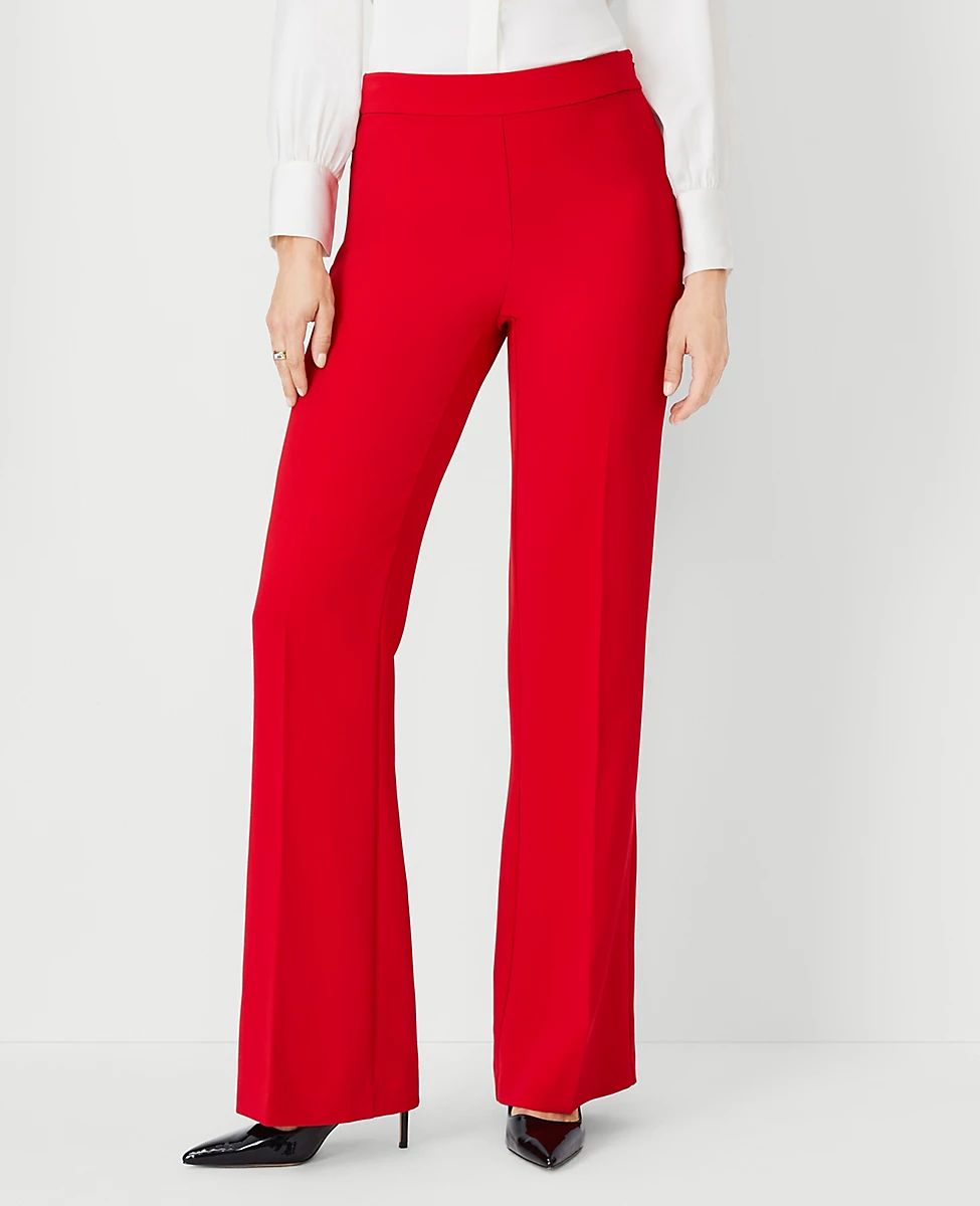 The High Rise Side Zip Flare Trouser in Fluid Crepe | Ann Taylor (US)