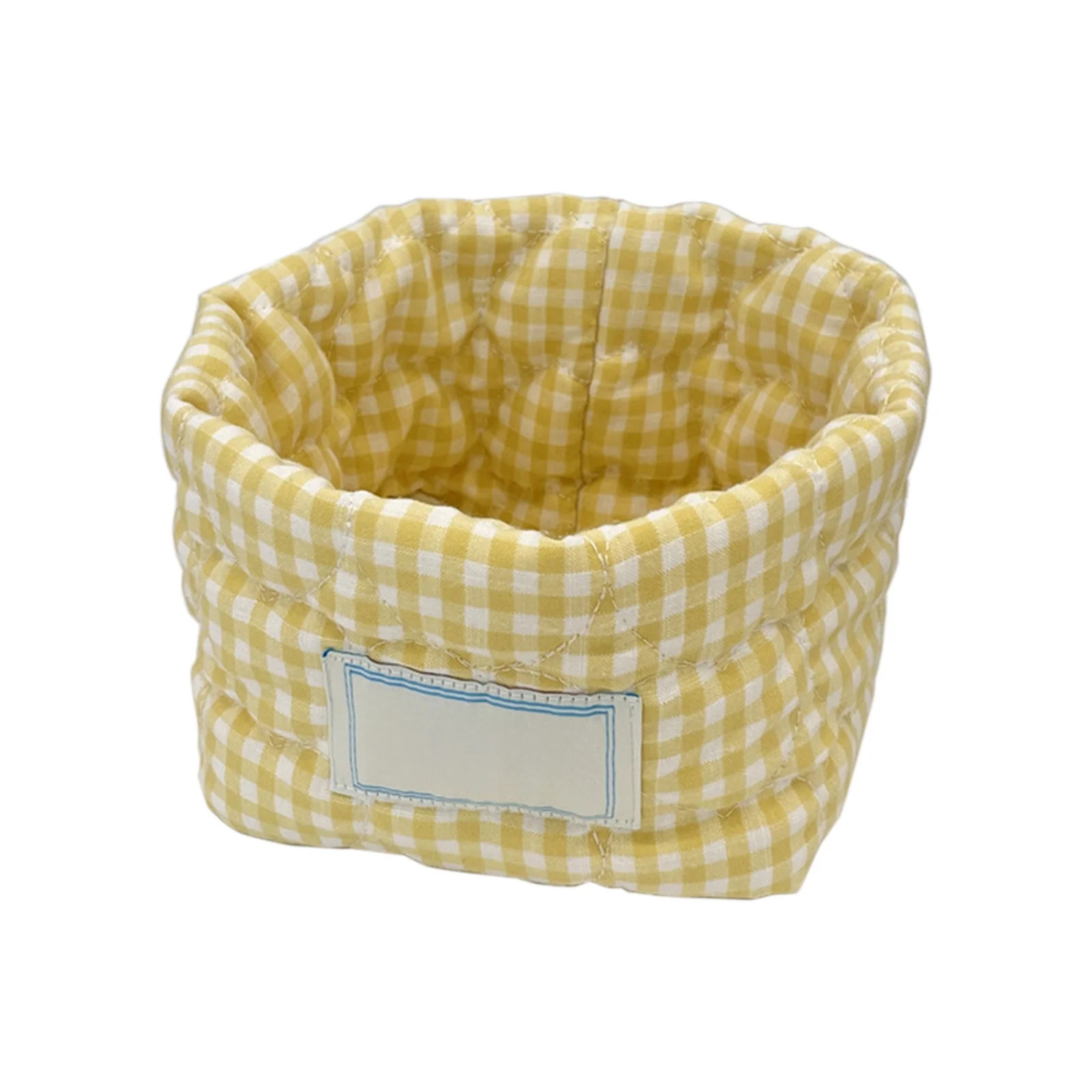 Small Checkered Storage Basket for Cosmetics, 4.7x3.9 In Quilted Cotton Organizer Bag for Home, D... | Walmart (US)