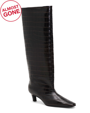 Made In Italy Leather Wide Shaft Tall Boots | TJ Maxx