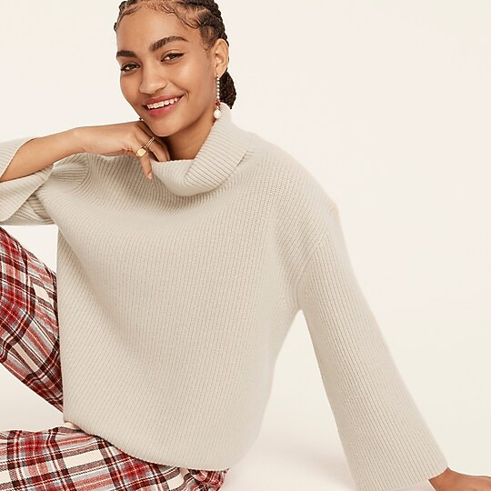 Wool and recycled cashmere relaxed turtleneck | J. Crew US