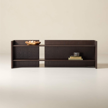 Louisa 80-inch Dark Brown Ash Wood Console Table Best Sculptural Console Tables