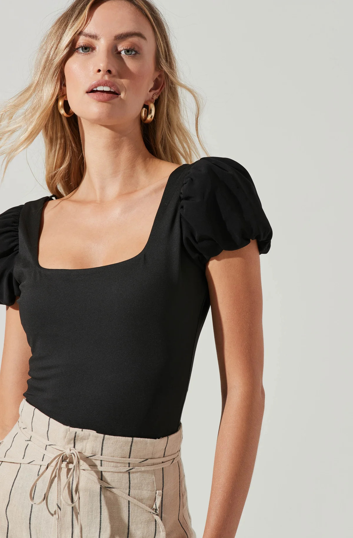 Puff Sleeve Square Neck Bodysuit | ASTR The Label (US)