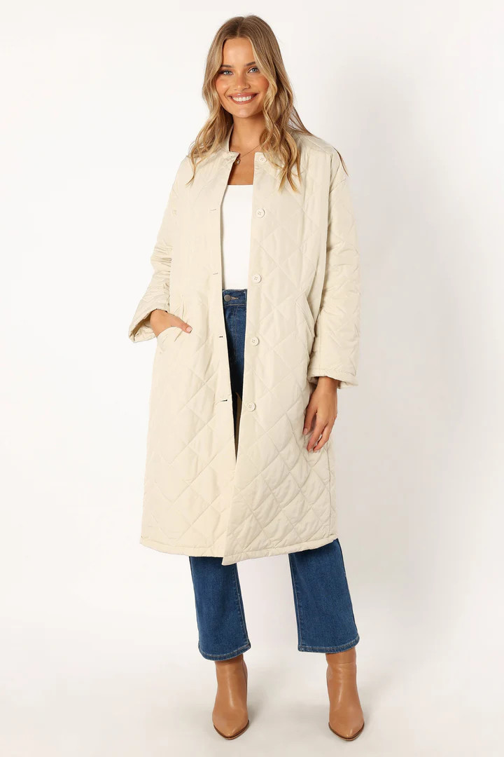 Clea Quilted Jacket - Bone | Petal & Pup (US)