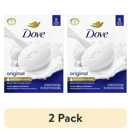 (2 pack) Dove Beauty Bar Women's Bath Soap Original, 3.75 oz 8 Bars | Walmart (US)