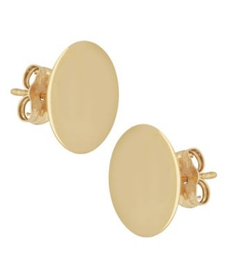 Flat Disc Stud Earrings in 14k Gold (13mm) - Macy's | Macy's