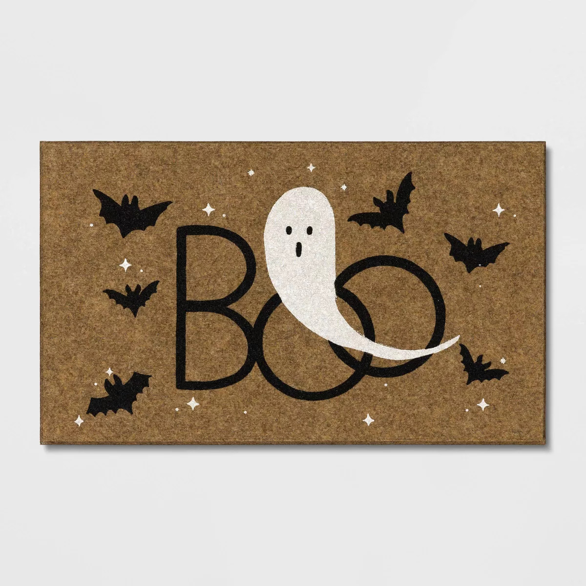 1'6"x2'6" Halloween 'Boo' Ghost Faux Coir Doormat Black/White - Hyde and EEK! Boutique™: Outdoo... | Target