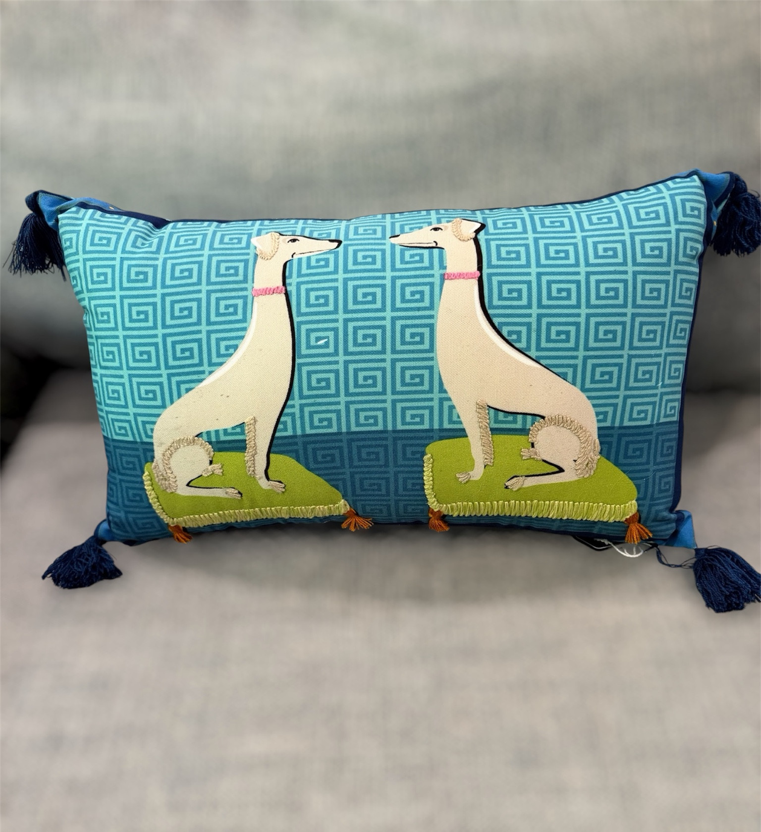 Chic Jonathan Adler x Michaels Dog Pillow 💙✨

Such a fun statement piece for your home 💙 Obsessed with this Jonathan Adler x Michaels pillow—love the bold blue Greek key pattern paired with the whimsical greyhound design 🐾 It adds the perfect pop of color and personality to a chair, sofa, or styled bed!

The tassel corners + vibrant color combo give it that elevated, designer-inspired look without the splurge 🙌 Perfect for adding a preppy, eclectic touch to your space!

home decor finds, blue and white decor, chinoiserie style, preppy home decor, accent pillow, statement pillow, living room styling, grandmillennial style, affordable home decor, colorful interiors 💙

#LTKSaleAlert #LTKmomlife #LTKHome