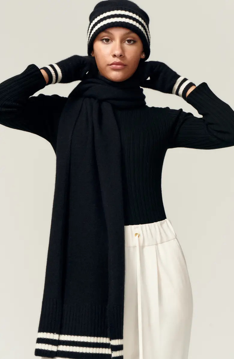 Sport Stripe Recycled Cashmere Ribbed Scarf | Nordstrom | Nordstrom