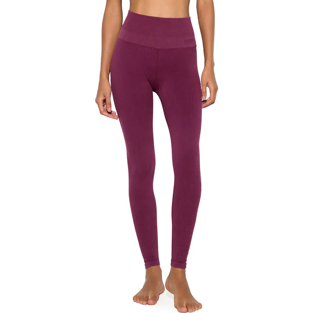 Spiritual Gangster Love Mineral Wash Rib Leggings in Dark Dahlia at Nordstrom, Size X-Small | Nordstrom