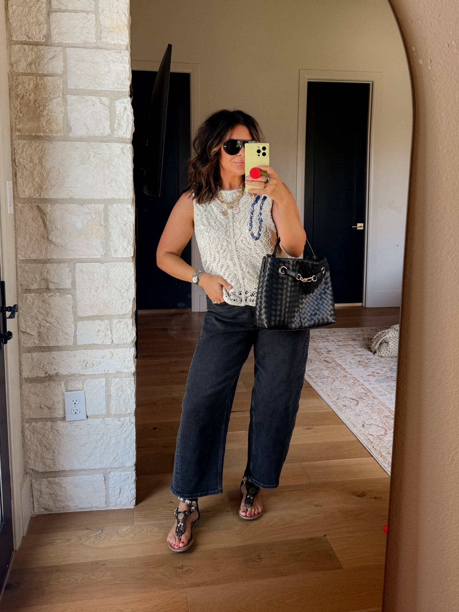 Cute lil way to wear jeans while the temps are still hot 
Target Crochet Tank: XL (should have done a large)
Abercrombie Barrel Denim Pants: 31


#LTKMidsize #LTKFindsUnder50 #LTKStyleTip