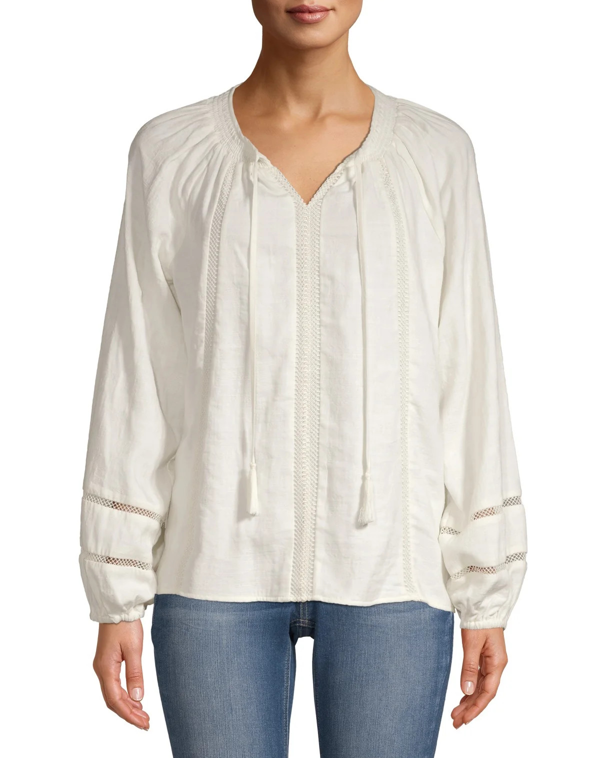 Women's Smock Neck Peasant Top | Walmart (US)