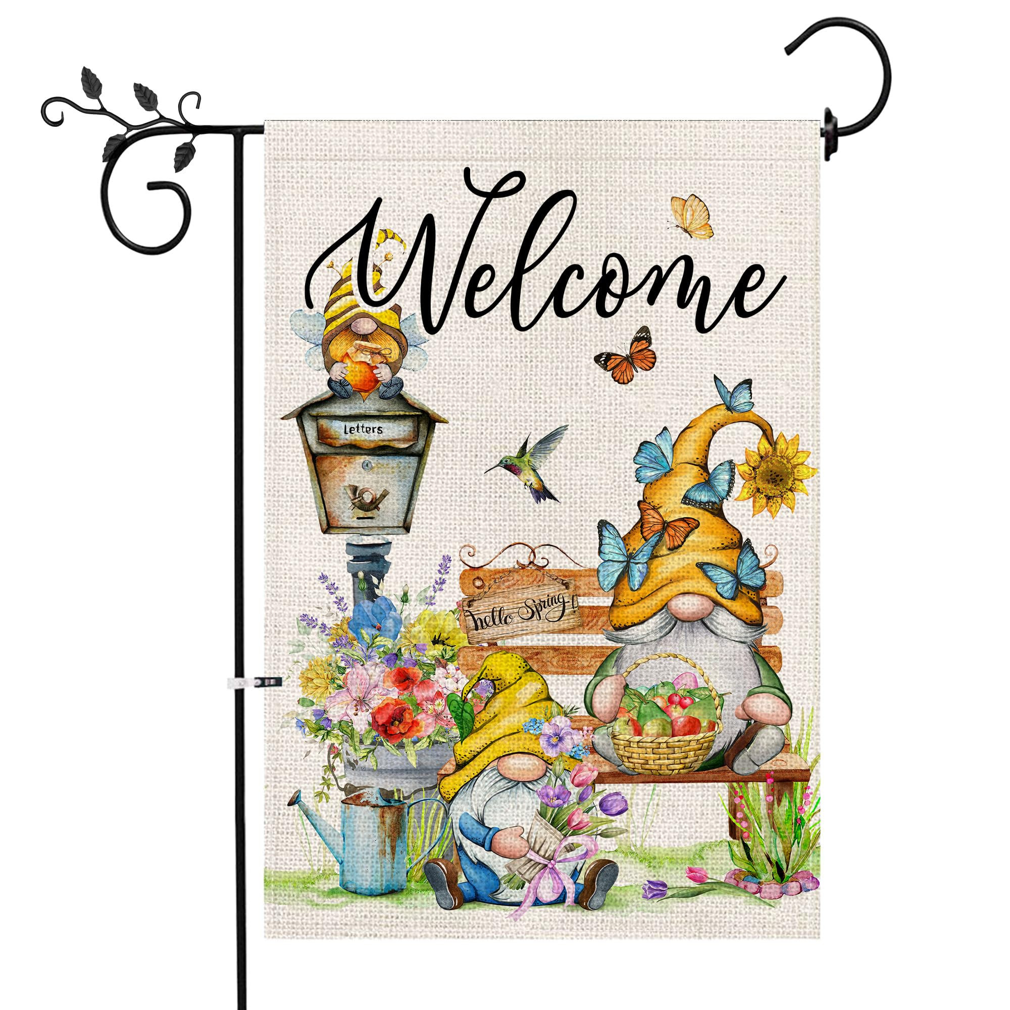 Spring Welcome Garden Flag 12 x 18 inch Double Sided Outside decorations, Spring Summer Gnomes Fl... | Amazon (US)
