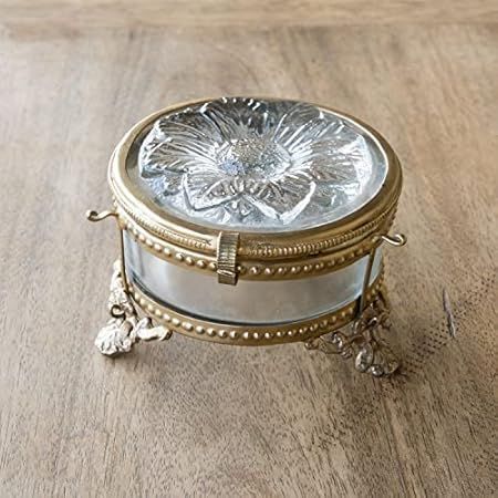 Park Hill Collection Antique Style Brass and Glass Pill Box | Amazon (US)