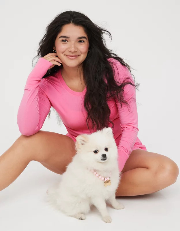 OFFLINE by Aerie Thumbs Up Cropped Long Sleeve T-Shirt | Aerie