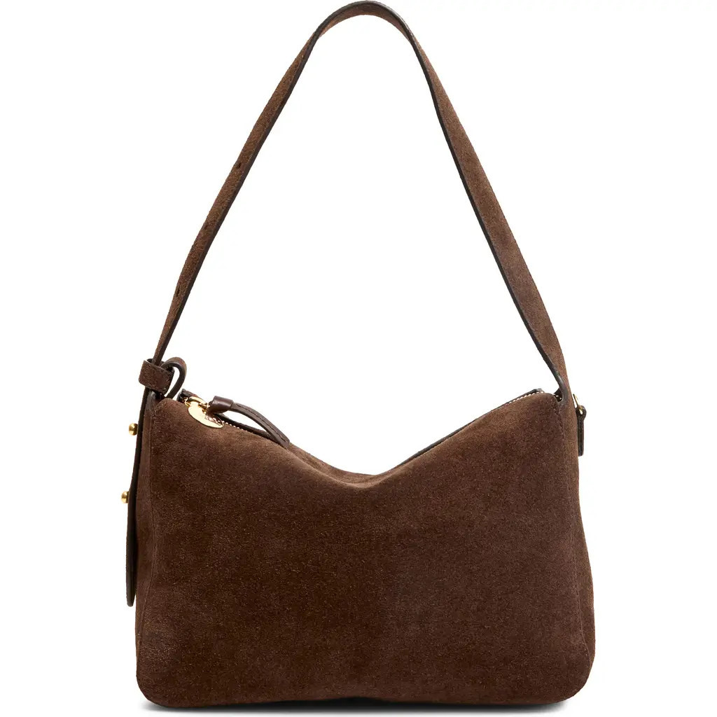 Clare V. Fleurine Suede Shoulder Bag in Chocolate at Nordstrom | Nordstrom
