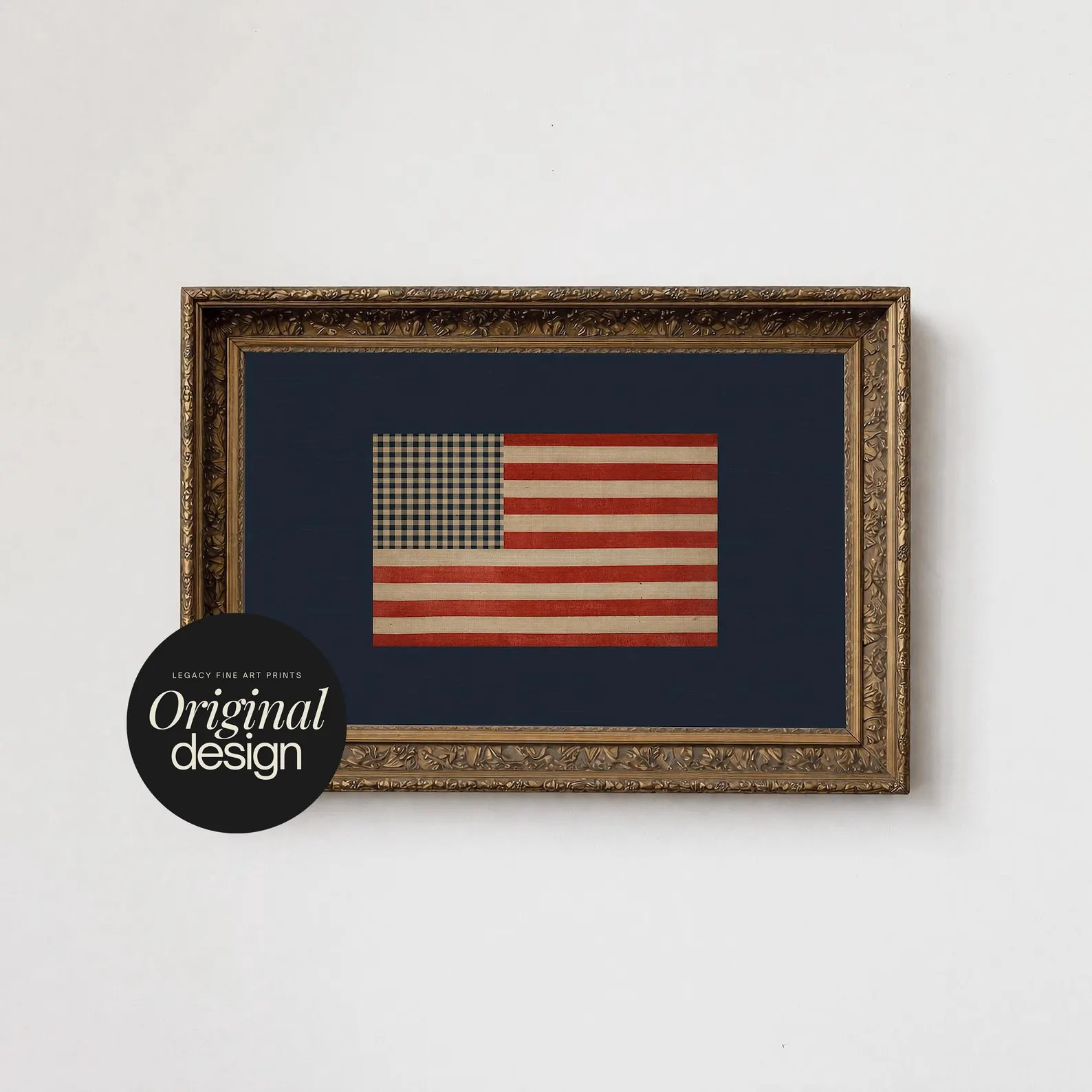 Set of 2 Vintage American Flag Printable Wall Art, Patriotic USA Decor, Cottagecore Core Download... | Etsy (Global)