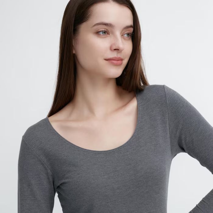 HEATTECH Cotton Scoop Neck Long-Sleeve T-Shirt (Extra Warm) | UNIQLO (US)