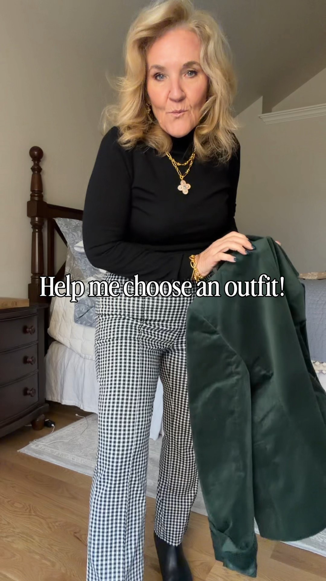 4 outfit options. It ended being pretty casual. Glad I wore the jeans. The gingham pants and long cardigan would have been good too for the event. The other outfits were good…just too dressed up. 
Sizing all size medium/29/8 regular unless noted below 
Paige anessa jeans 29 petite 
Snow leopard jacket medium petite 

#LTKootd #LTKPetite #LTKOver40