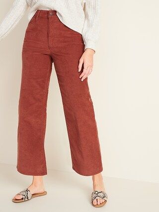 Extra High-Waisted Wide-Leg Corduroy Crop Pants for Women | Old Navy (US)