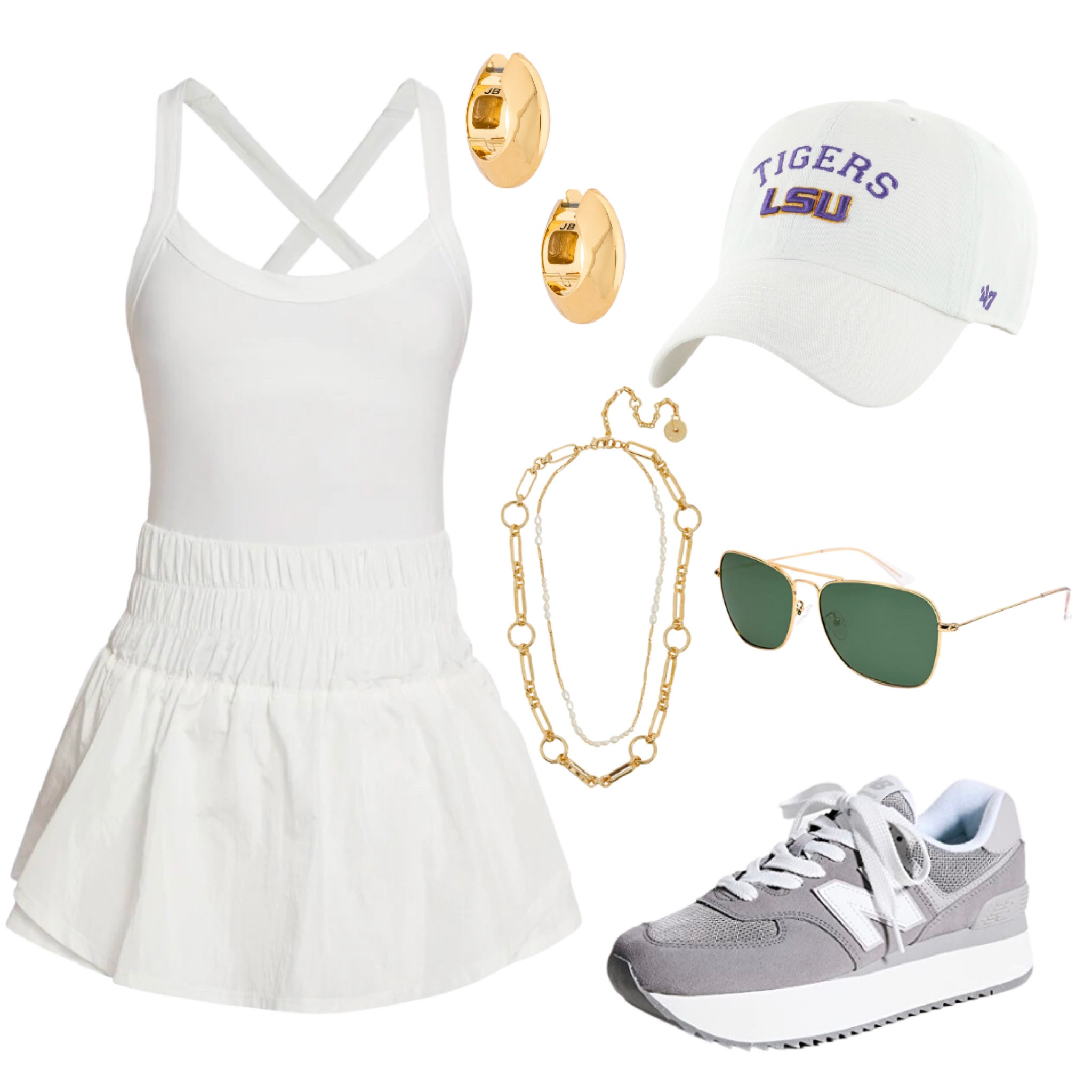 LSU baseball game outfit inspo! 

Baseball / casual outfit / sporty / baseball game outfit / spring outfit / summer outfit / under 100 / tank top / sneakers / LSU / tigers 