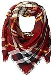La Fiorentina Women's Oversized Square Plaid Scarf, Red, One Size | Amazon (US)