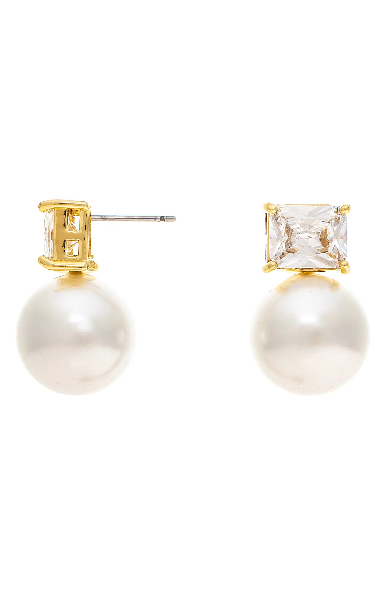RIVKA FRIEDMAN Cubic Zirconia & Faux Pearl Stud Earrings | Nordstromrack | Nordstrom Rack