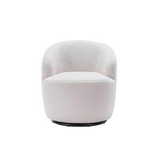 Ivory Teddy Fabric Swivel Arm Chair with Powder Coating Metal Ringby Unbranded(0)$33274/carton TO... | The Home Depot