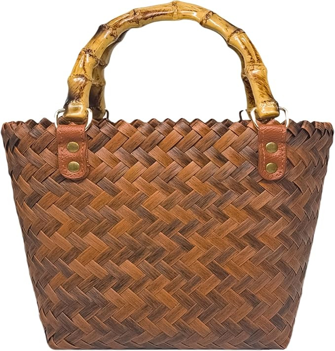 GIB Woven Handbag for Women, Polypropylene Rattan Straw Tote Bag Wicker Purse with Handle for Sum... | Amazon (US)