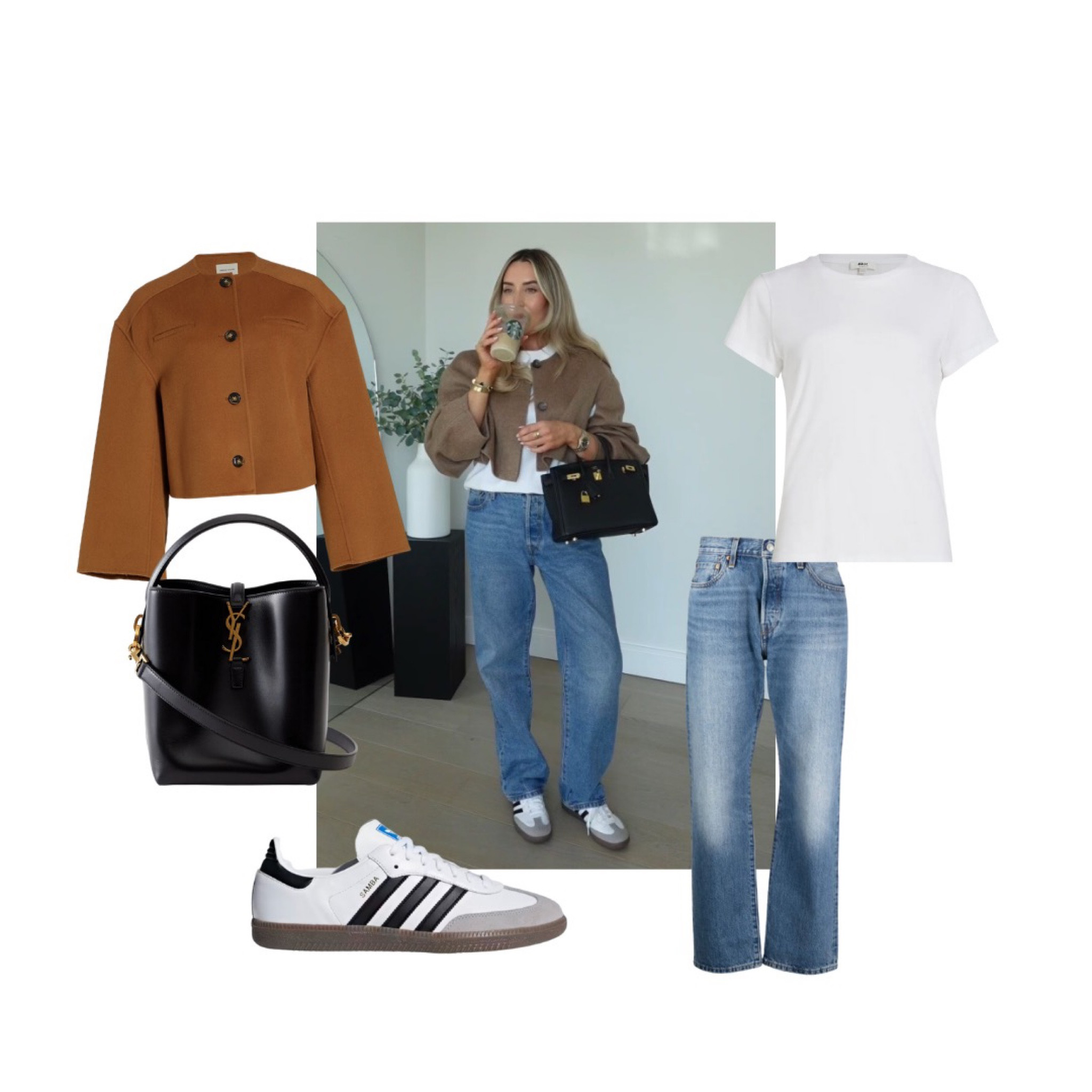 Dress a simple outfit for your next coffee date with a cute bag and coat. We are loving mixing neutrals with a fun coat this Fall. Shop this look we recreated below! 

#LTKSeasonal #LTKshoecrush #LTKstyletip