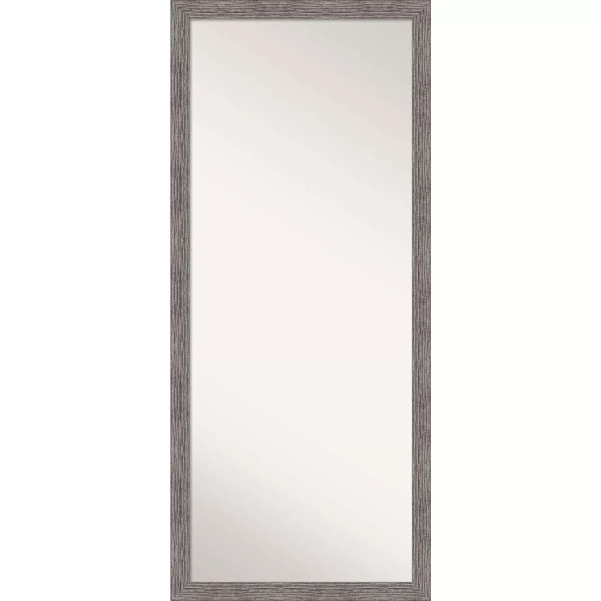 28" x 64" Pinstripe Plank Framed Full Length Floor/Leaner Mirror Gray - Amanti Art | Target