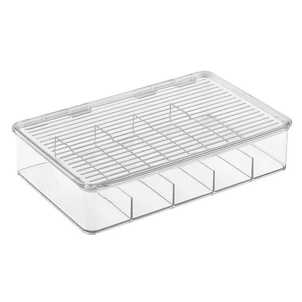 iDESIGN Linus Large Battery Organizer Clear | The Container Store