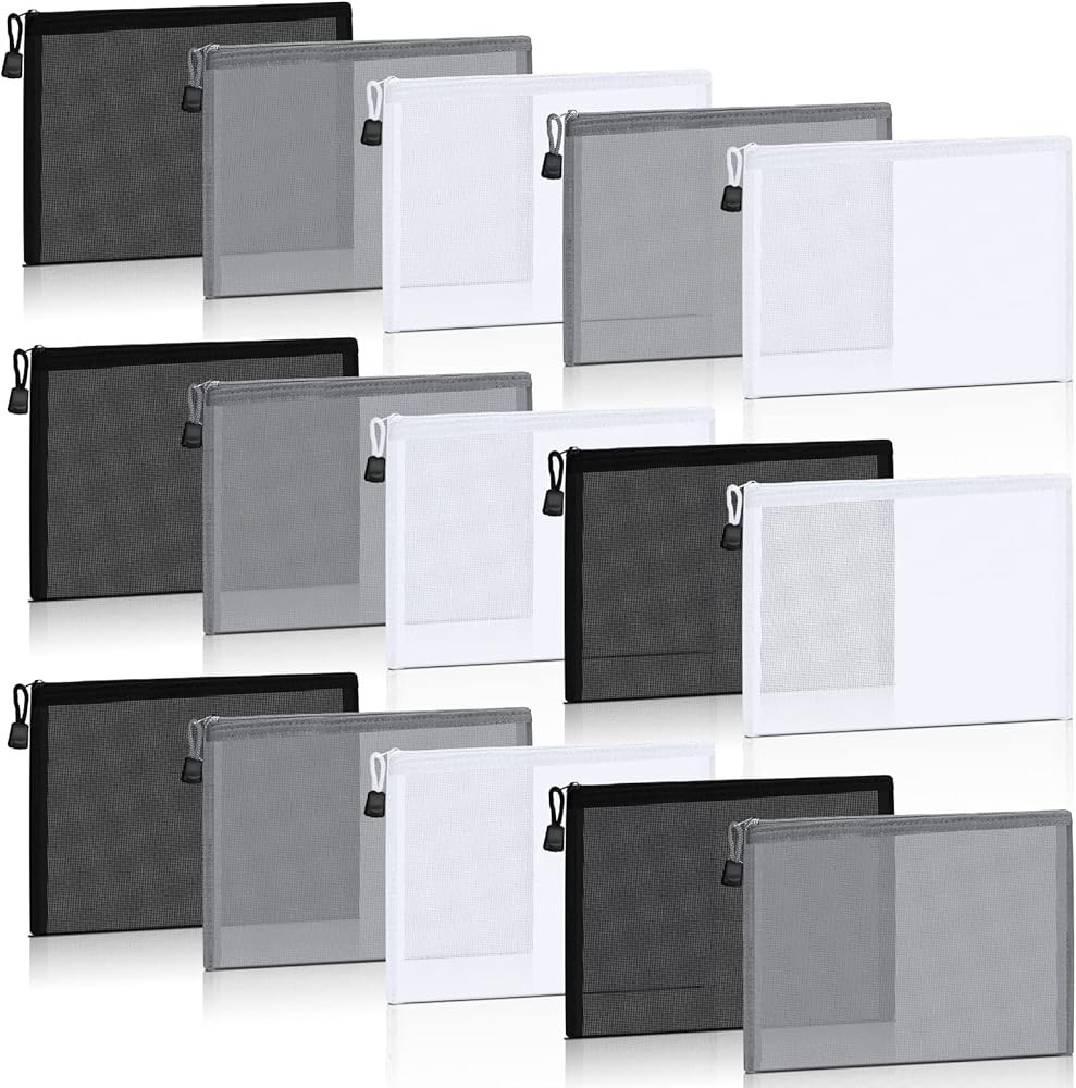 Outus 15 Pieces Mesh Bags Mesh Zipper Pouch Makeup Bags Cosmetic Travel Organizer Bags Pencil Cas... | Amazon (US)