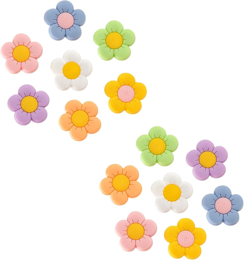 Vikeney Flower Shoe Charms for Croc Clog Sandals Bracelets Accessories Decoration, Summer Cute Da... | Amazon (US)