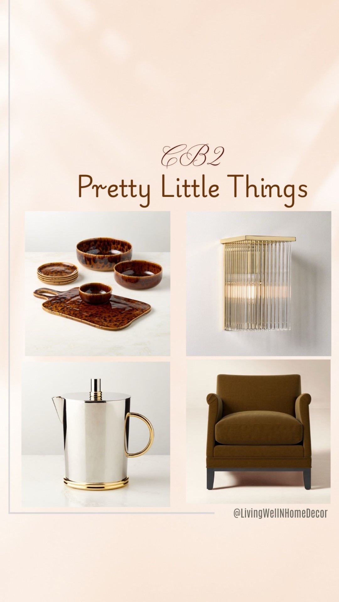 All the pretty little things from CB2!
Right in time for the “ber” months. 



#LTKSeasonal #LTKHome #LTKStyleTip