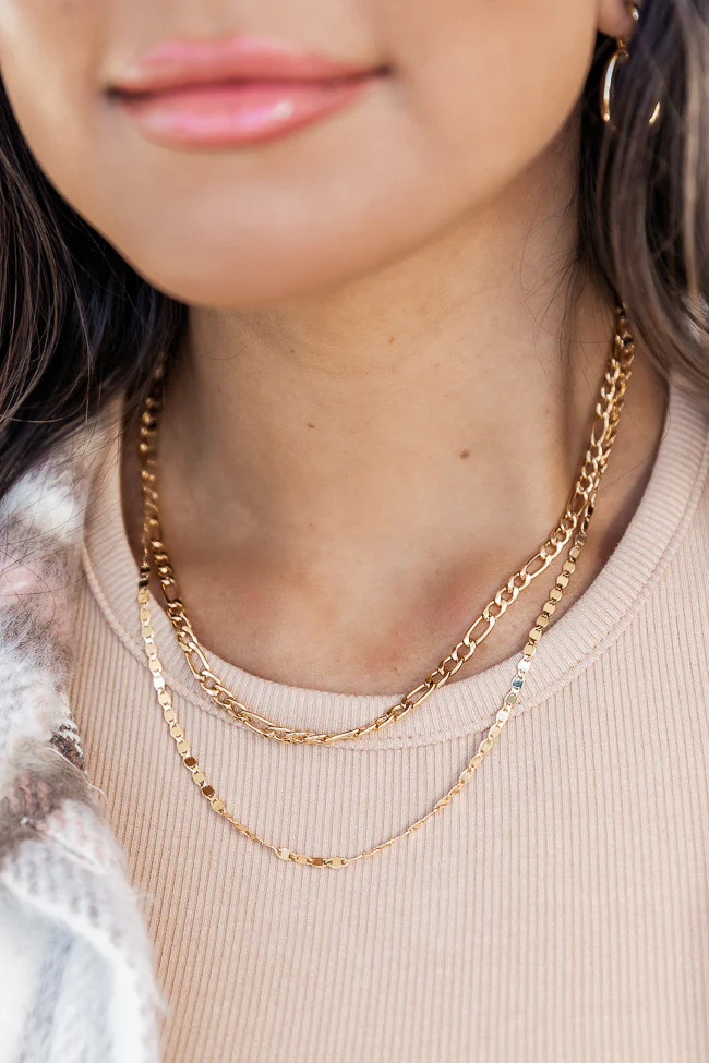 All About It Gold Layered Dainty Necklace | Pink Lily