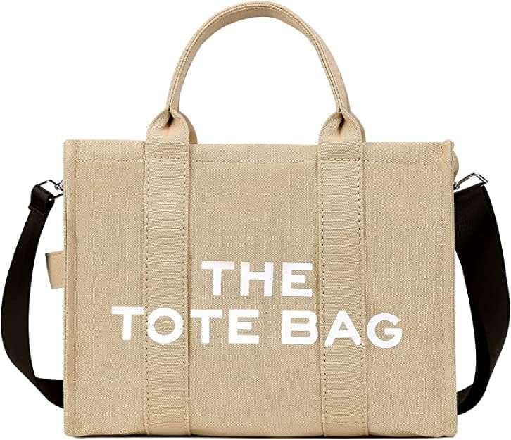 JQWSVE Tote Bag for Women Leather Tote Handbag Trendy Crossbody Shoulder Bag Canvas Tote Purse To... | Amazon (US)