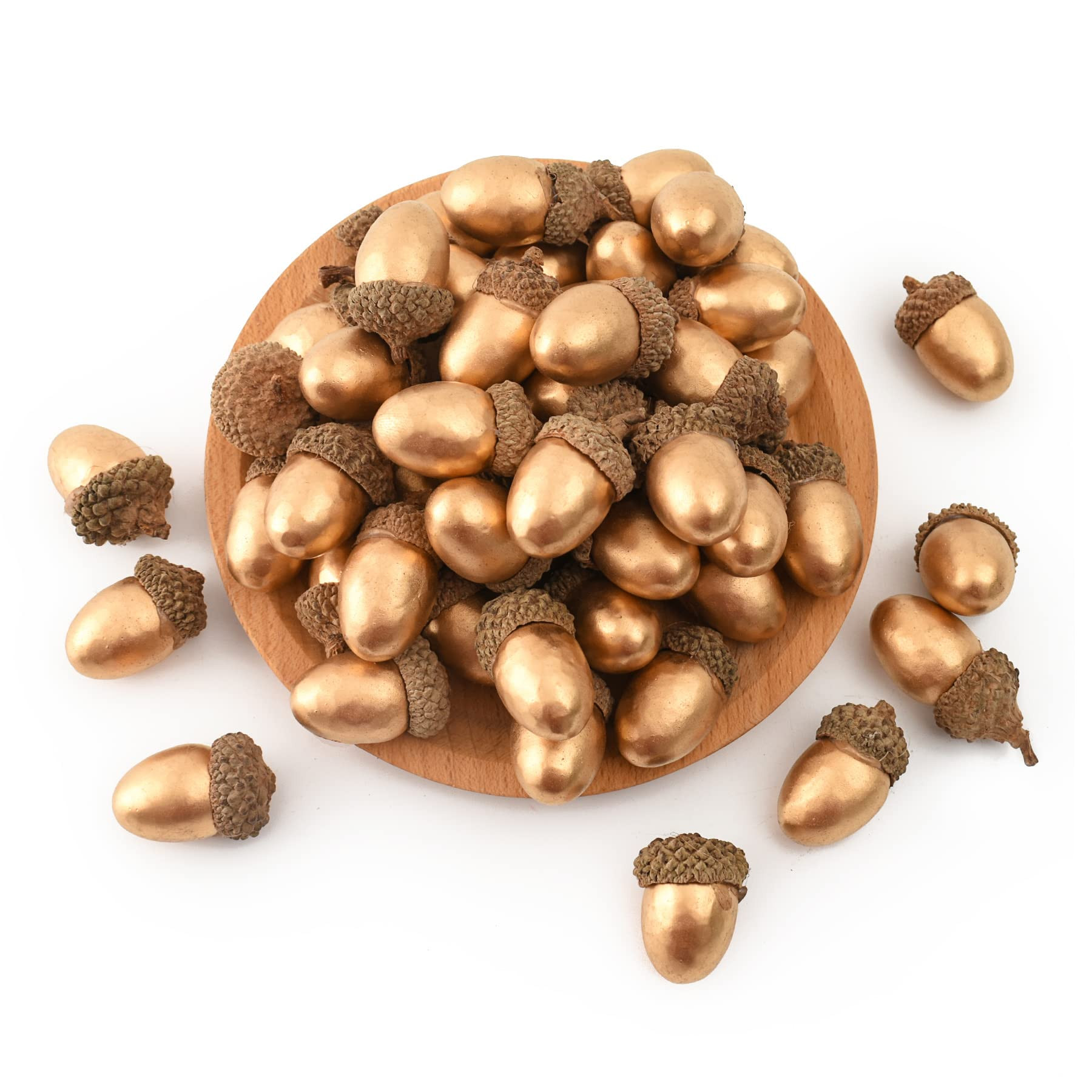 HUIANER Gold Artificial Acorns 50PCS Fake Golden Acorns Simulation Acorns Fruits DIY Craft for Ch... | Amazon (US)