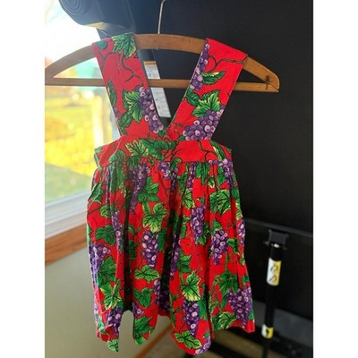 Vintage plum pudding fruit print dress 4t | eBay US