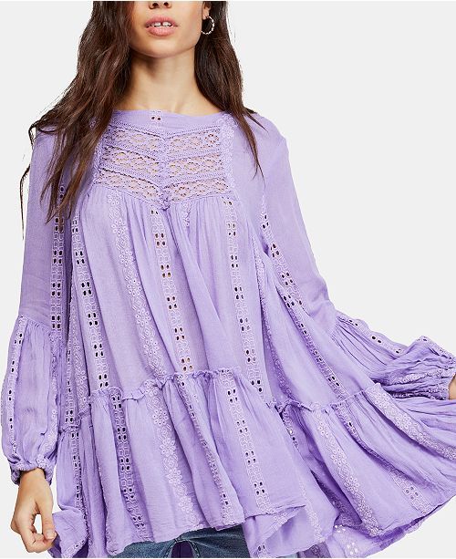 Free People Kiss Kiss Embroidered Lace Tunic & Reviews - Tops - Women - Macy's | Macys (US)