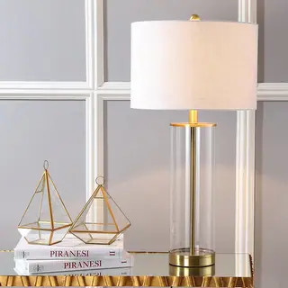 Collins 29.25" Glass LED Table Lamp by JONATHAN Y - 29.25 - Clear/Gold | Bed Bath & Beyond