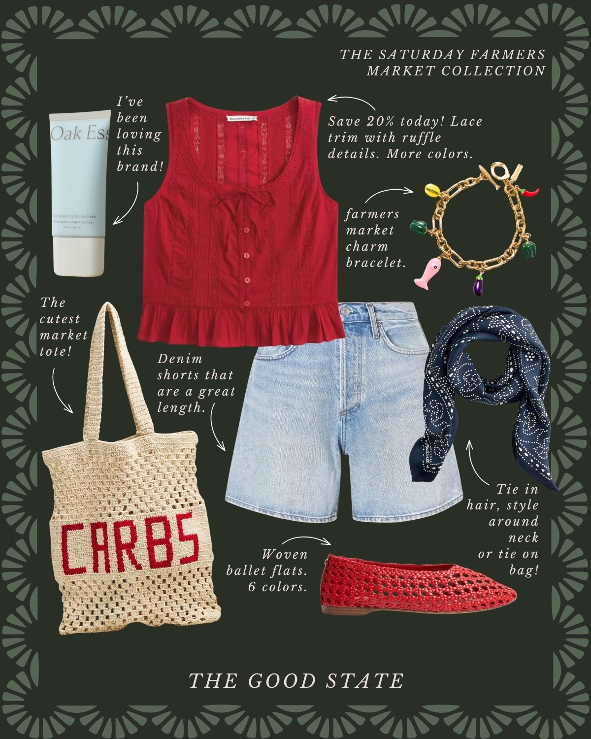 This is for all the Farmers Market girlies living their best and brightest life as the golden morning sunshine warms their face and a cool Spring breeze blows through their hair. This is for the girlies with a flaky, buttery croissant in one hand and a bouquet of fresh flowers in the other. This is for the ones who wake up—sometimes earlier than they’d like to on the weekend—so they can have the first pick of produce and pastries at the local market. And because there’s just something magical and neighborly about a slow morning meandering at the market. This collection is for gingham lovers, floral wearers and those who love a well worn ball cap. For the ones who layer their quilted jacket (or a neck scarf) with everything and who aren’t afraid of a good denim on denim moment. For the ones who love pops of color as well as grounding earth tones. The ones who inspire ME to wear more prints and patterns. This is for the farmers market ladies who may or may not treat themselves to a little mid-day nap afterwards…followed by a picnic with all their market goodies and closest girlies of course. This collection is for you🍉

#LTKootd #LTKActive #LTKSaleAlert