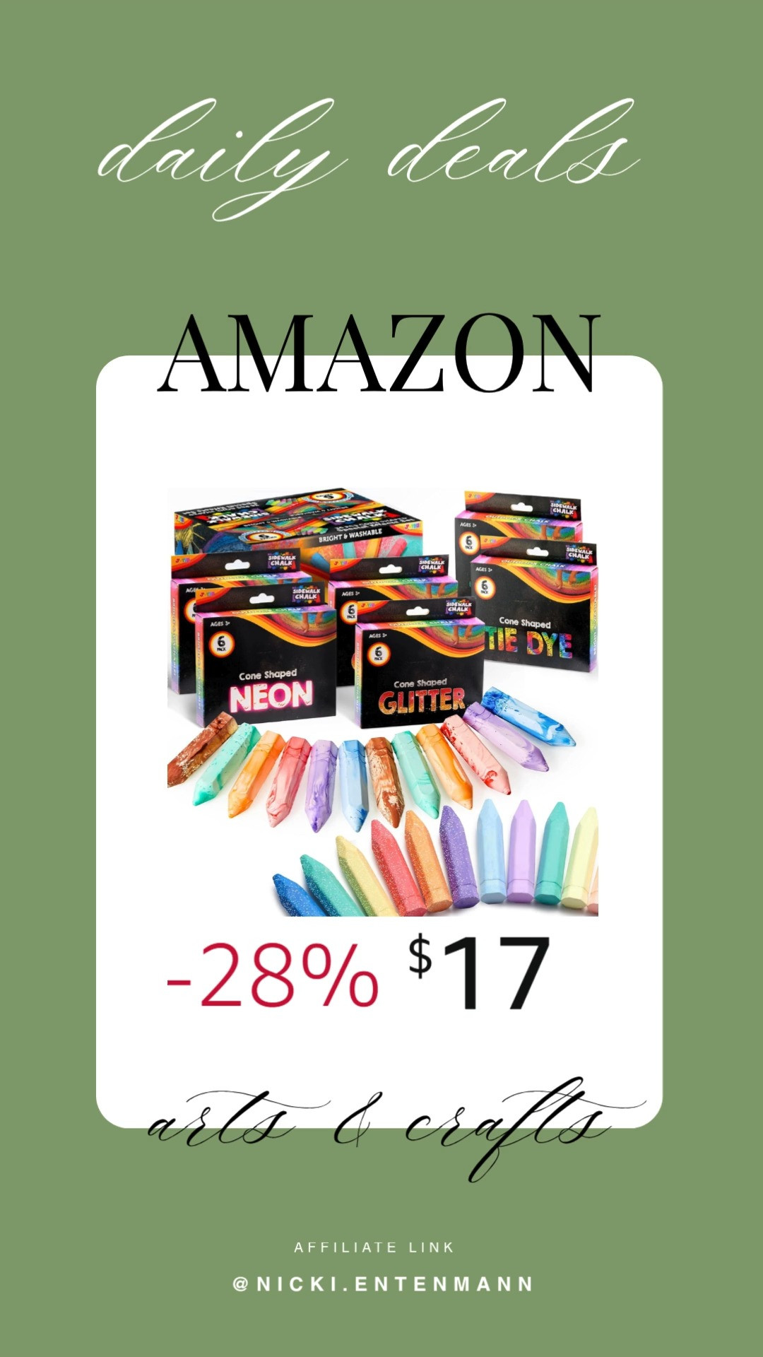 Washable Sidewalk Chalk turns sidewalks into colorful canvases. Bright shades, easy grip, and simple cleanup make playtime creative and carefree for kids and adults alike 🎨🖍️🌈

#sidewalkchalk #washablechalk #kidsactivities #outdoorfun #creativeplay #artsandcrafts #summerfun #familytime #playideas #colorfulcreativity 

 #LTKdayinmylife #LTKSaleAlert #LTKKids