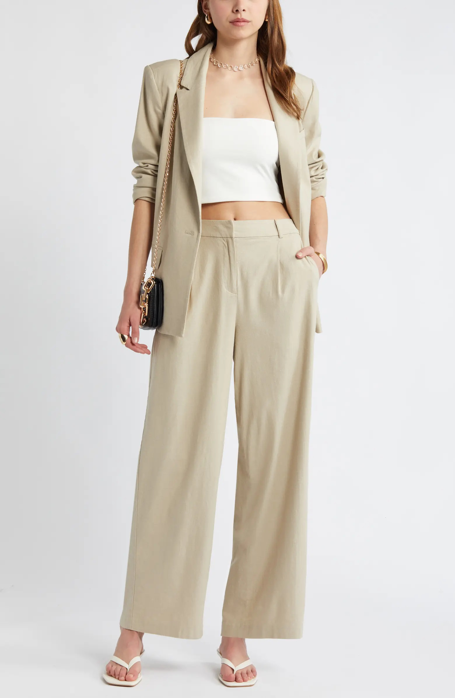 Open Edit Linen Blend Blazer | Nordstrom | Nordstrom
