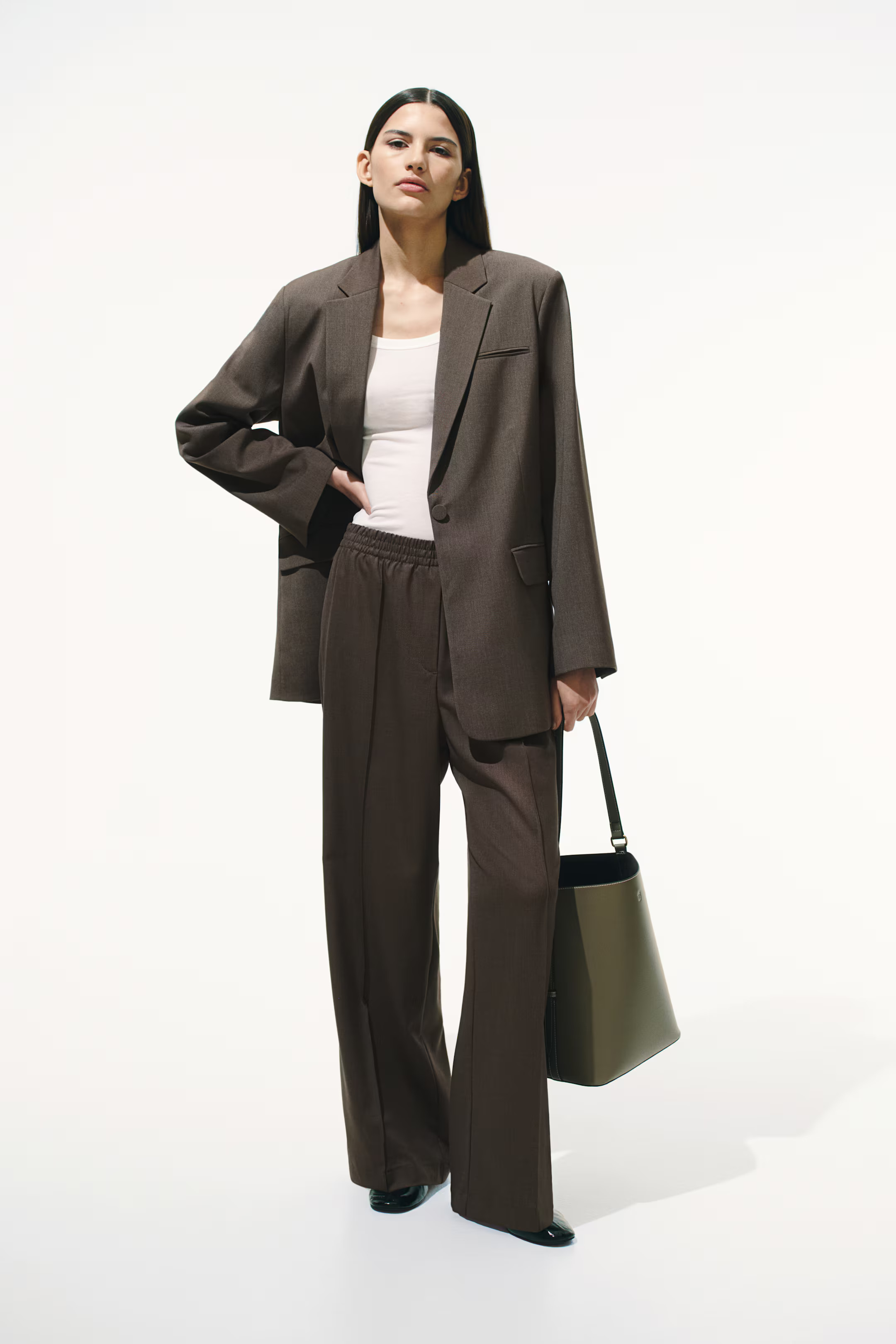 Wide crease-detail trousers | H&M (UK, MY, IN, SG, PH, TW, HK)