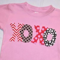 Girls Valentines Day Shirt, Xoxo Tshirt, Love Tee, Handmade, Sewn Design, School Valentine Party, Photo Prop, Pink, Black, Gray, Custom Size | Etsy (US)